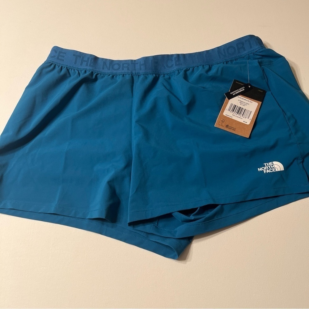 NWT North Face Women's Wander Teal Colored Banff Blue Shorts With Liner Size XL‎